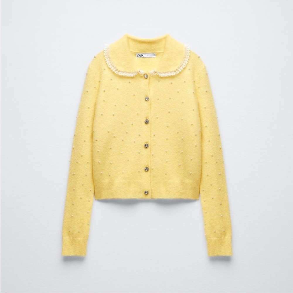 Zara Pearl Knit Cardigan size Small